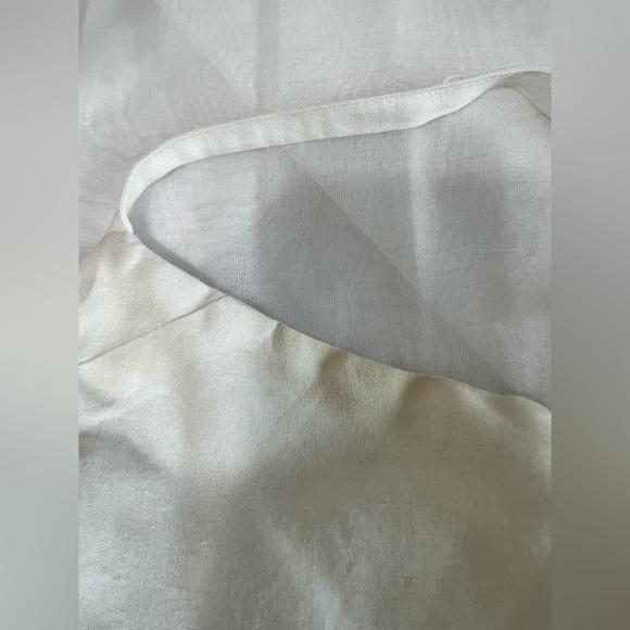 Ashley Stewart Dress Women Plus 1X Slip Midi Linen Blend Layered Lined White - Picture 5 of 12